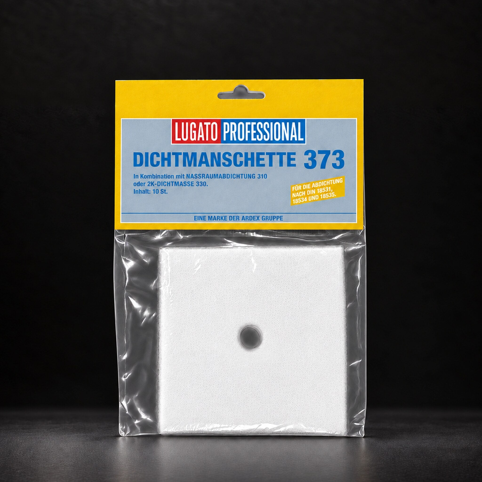 Lugato Dichtmanschette 373, Blisterverpackung mit gelbem Kopfschild