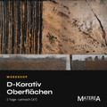 Workshop-Karte D-Korativ Oberflächen, zwei Tage in Lannach, mit Foto einer metallisch patinierten Wandfläche
